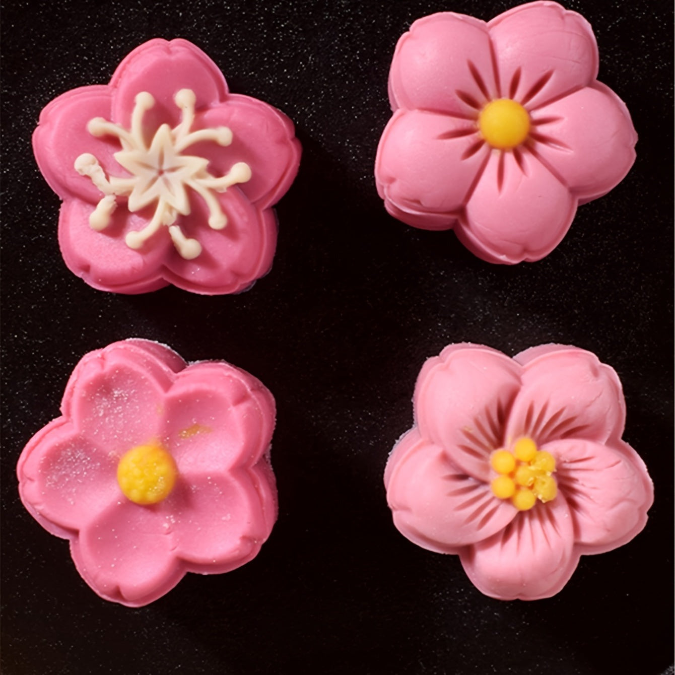 1 Set Cherry Blossom Mooncake Mold Green Bean Pastry Hand Pressed Ice Leather Flower Snack Press Mold Embossing Baking 50g Pastry Cookie