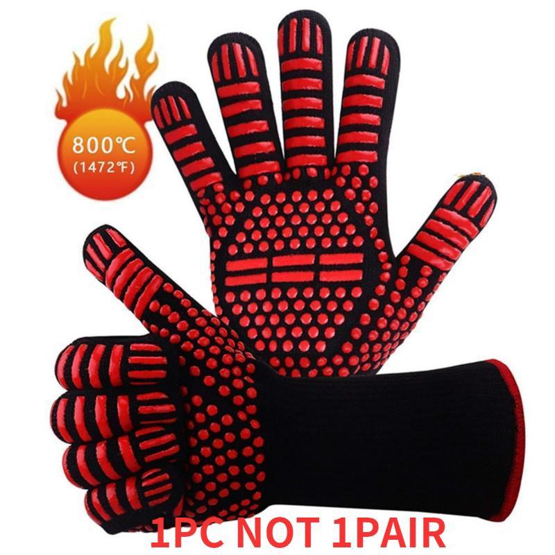 1pc Of BBQ Barbecue Gloves - 800 Degree Heat Resistant Gloves Fireproof And Flame Retardant Gloves In Microwave Oven