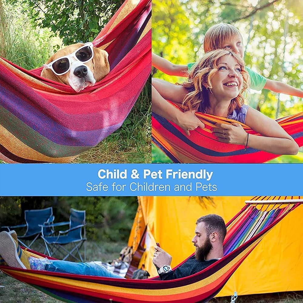 Outdoor Garden Camping Hammock With Tree Straps For Hanging; Durable Hammock Holds Up To 450lbs; Portable Hammock With Travel Bag Perfect For Outdoor/Indoor Patio Backyard Camping (102.36x31.5inch)