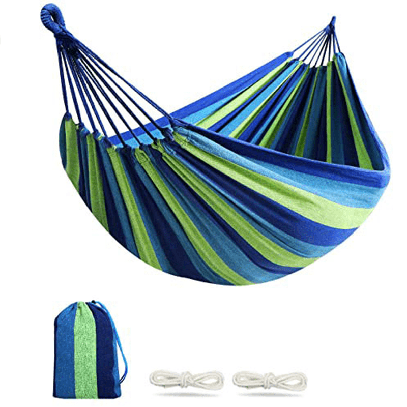 Outdoor Garden Camping Hammock With Tree Straps For Hanging; Durable Hammock Holds Up To 450lbs; Portable Hammock With Travel Bag Perfect For Outdoor/Indoor Patio Backyard Camping (102.36x31.5inch)