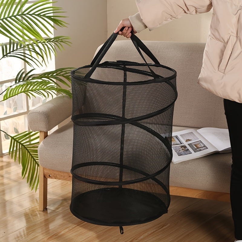 1pc Laundry Basket; Large Cylindrical Laundry Bucket; Collapsible Clothes Basket; Change Clothes Storage Basket