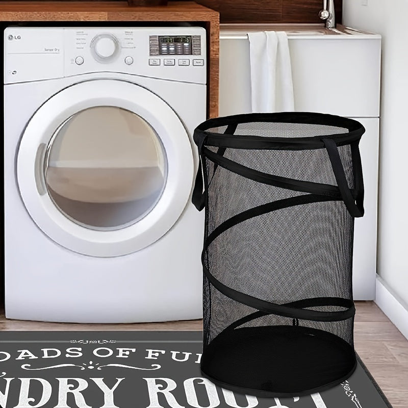 1pc Laundry Basket; Large Cylindrical Laundry Bucket; Collapsible Clothes Basket; Change Clothes Storage Basket