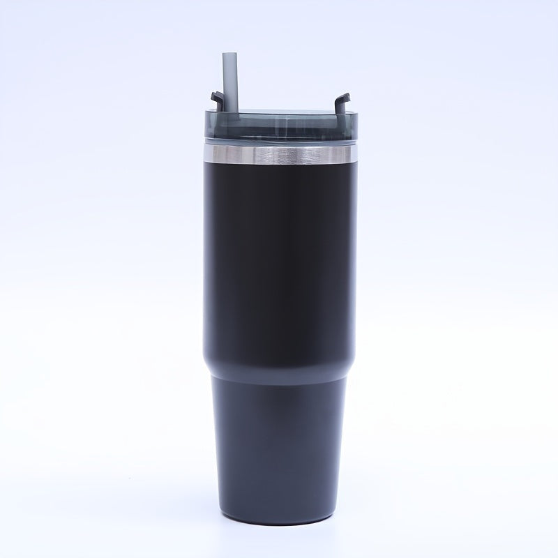 1pc Stainless Steel Vacuum Mug; Home; Office Or Car Vacuum Flask; Insulation Cup With Straw; Insulated Tumbler