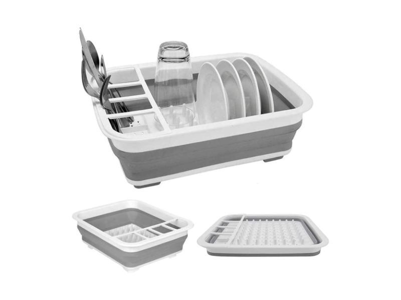 1pc Dish Drying Rack; Foldable Dish Rack For Kitchen Counter; Large Dish Drainers Utensil Holder For Soup Bowls; Dinner Plates