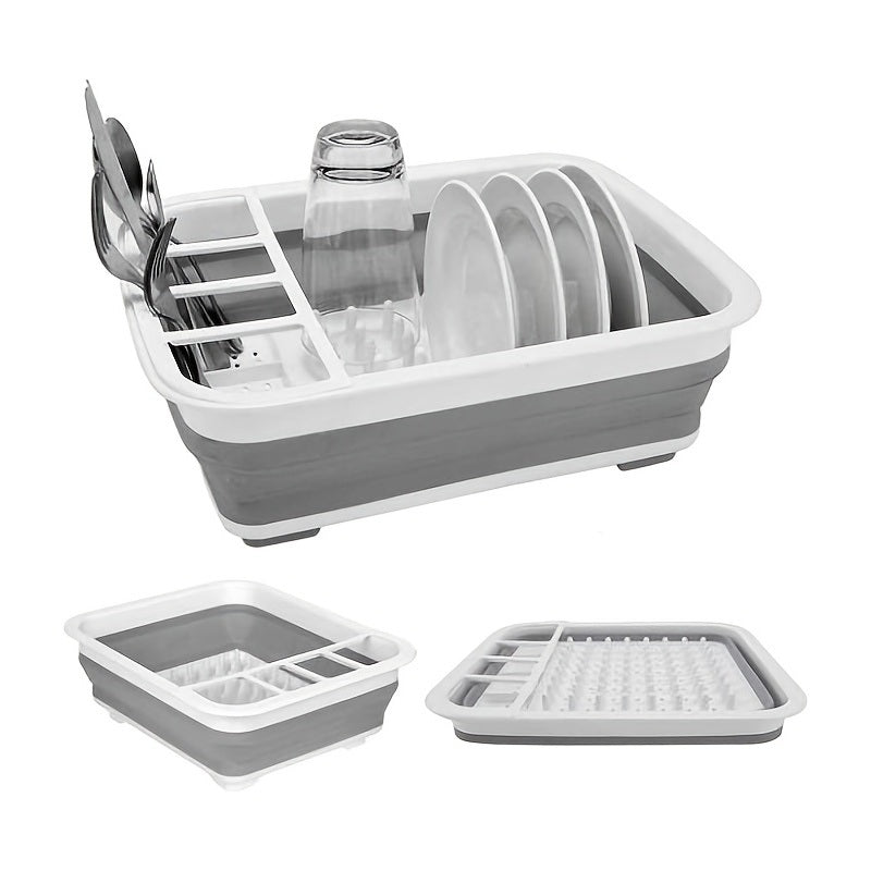 1pc Dish Drying Rack; Foldable Dish Rack For Kitchen Counter; Large Dish Drainers Utensil Holder For Soup Bowls; Dinner Plates