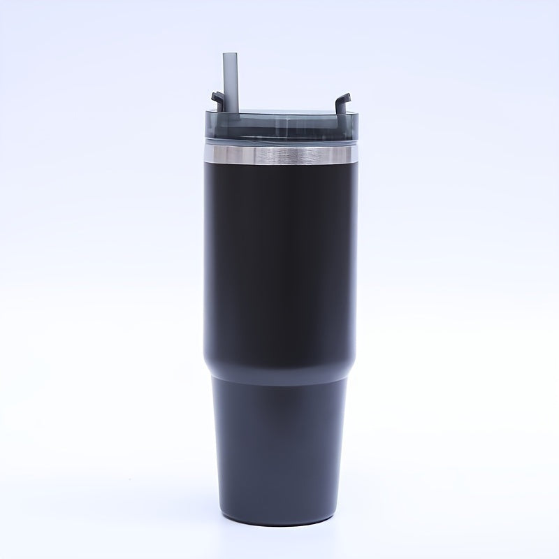 1pc Stainless Steel Vacuum Mug; Home; Office Or Car Vacuum Flask; Insulation Cup With Straw; Insulated Tumbler