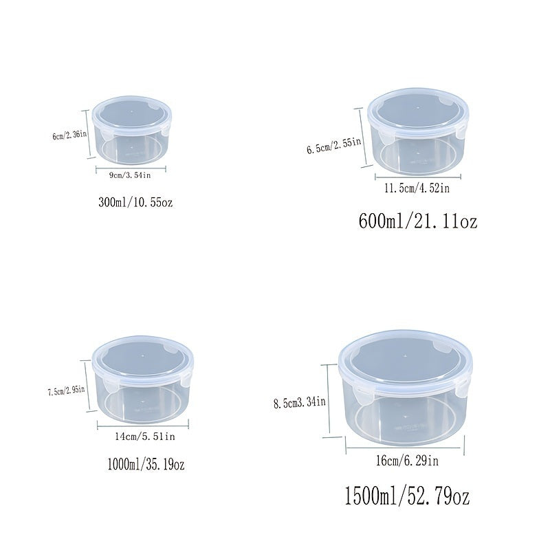 1/4pcs Multi-functional Airtight Plastic Storage Box; Refrigerator Storage Bowl; Microwave Heating Lunch Box; Food Storage Box; Airtight Box