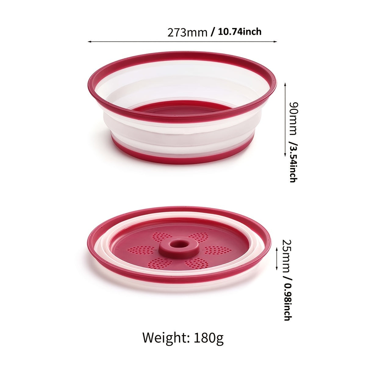 1pc Kitchen Foldable Microwave Food Cover; Fresh-Keeping Reusable Proof Clear Refrigerator Preservation Lid