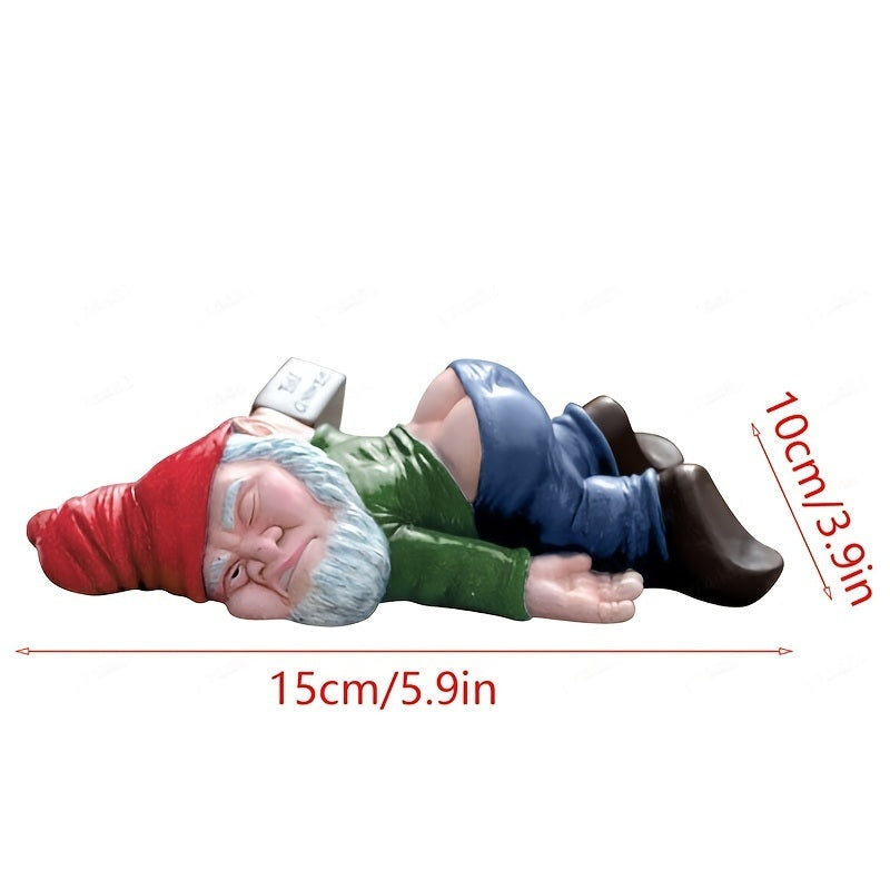 1pc Drunken Garden Gnome Statue; 5.91inch Resin Garden Gnome Crafts; Garden Decoration; Creative Garden Statue Decor; Weatherproof Funny Garden Gnome Ornament For Outdoor Indoor