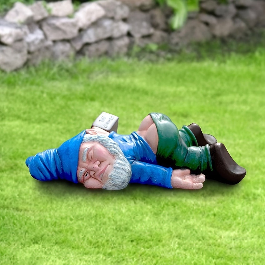 1pc Drunken Garden Gnome Statue; 5.91inch Resin Garden Gnome Crafts; Garden Decoration; Creative Garden Statue Decor; Weatherproof Funny Garden Gnome Ornament For Outdoor Indoor