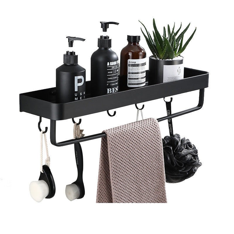 Bathroom Towel Rack with Hook and Rod Apace Aluminum Shelf