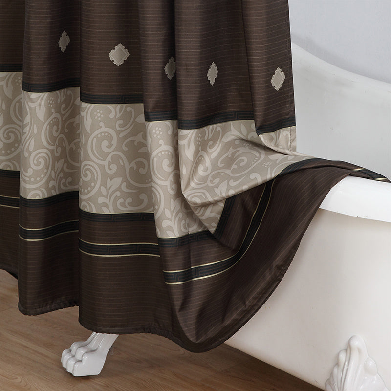 Muwago Waterproof Bathroom Curtain Seville Chocolate Printed Blackout Bathing Cover Mildew Shower Curtain For Shower Curtain