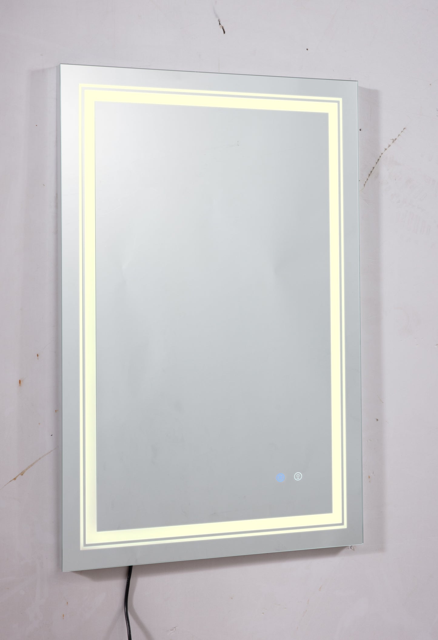 32*24 LED Lighted Bathroom Wall Mounted Mirror with High Lumen+Anti-Fog Separately Control+Dimmer Function