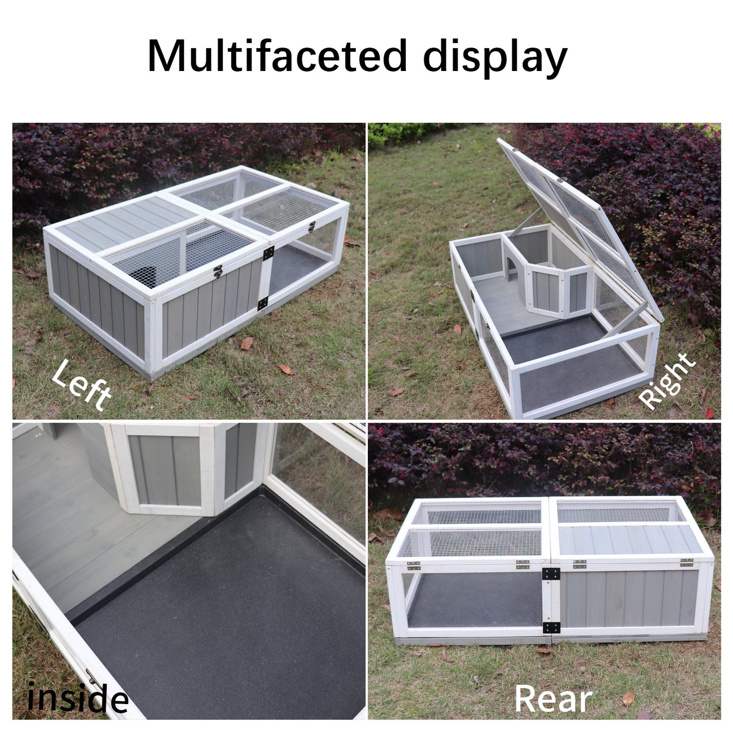 Tortoise Habitat Wooden Tortoise House Tray Indoor Turtle Enclosure for Small Animals Outdoor Wooden Reptile Cage