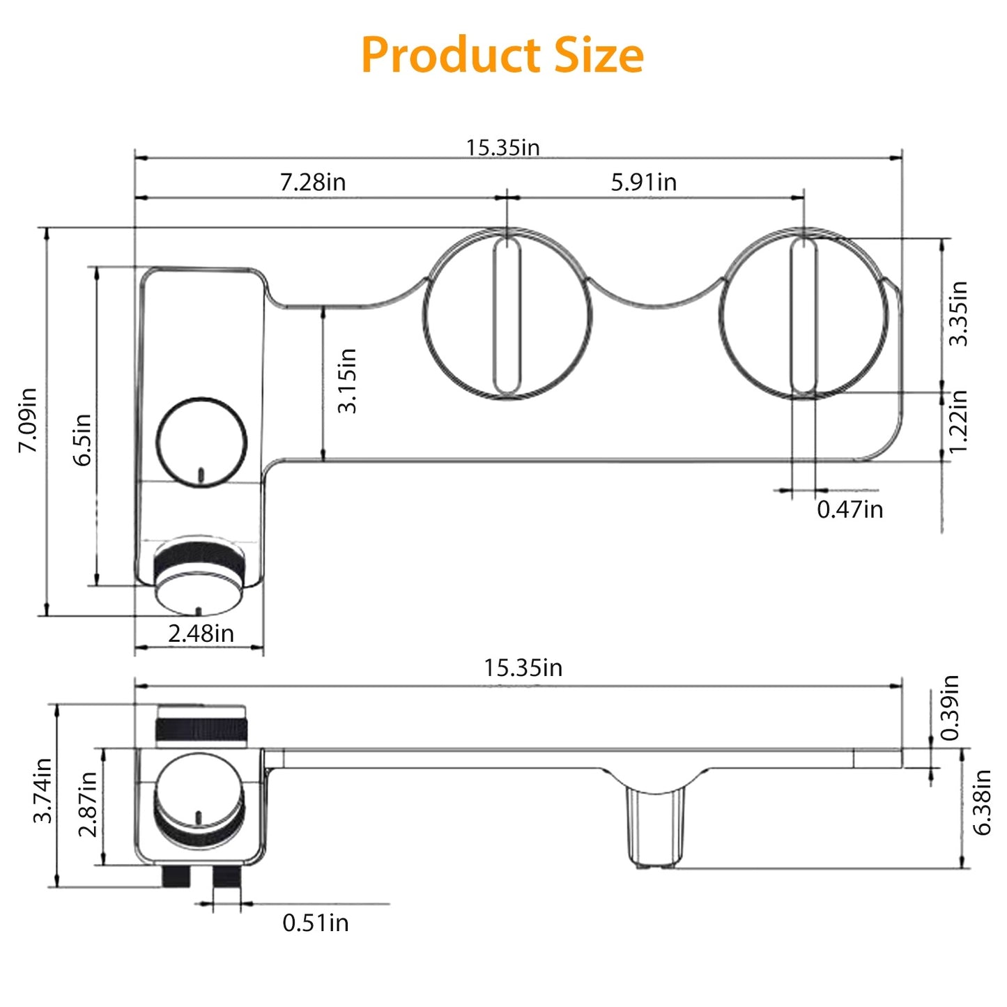 Bidet Attachment Non-Electric Fresh Water Bidet Sprayer Toilet Seat Attachment with Self Cleaning Dual Nozzles Cold Warm Water Temperature Pressure Controls