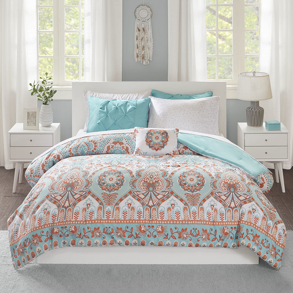 Boho Comforter Set with Bed Sheets