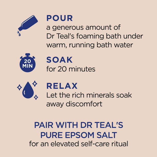 Dr Teal's Foaming Bath with Pure Epsom Salt with Shea Butter & Almond Oil, 34 fl oz