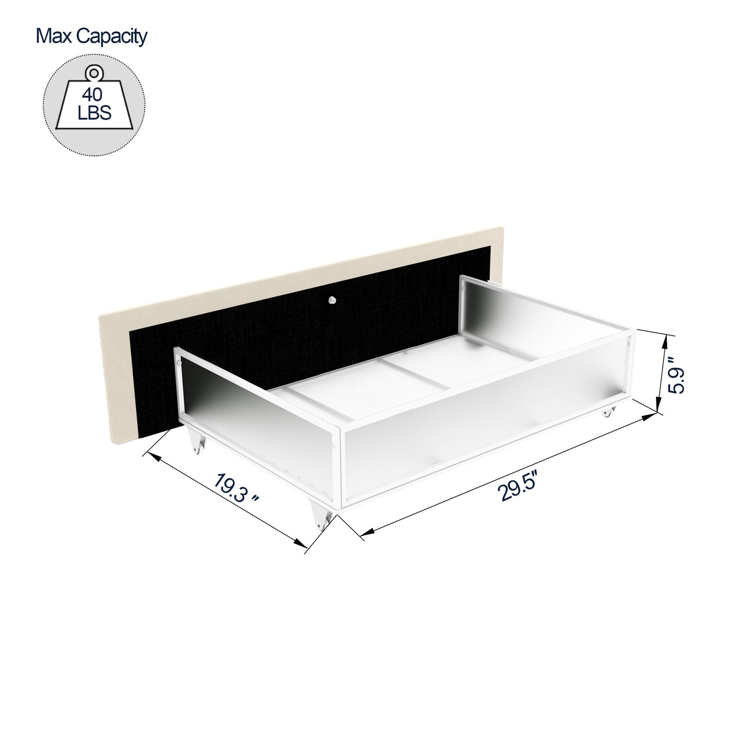 Vera Queen Size Ivory Velvet Upholstered Platform Bed with Patented 4 Drawers Storage, Square Stitched Button Tufted Headboard, Wooden Slat Mattress Support No Box Spring Required