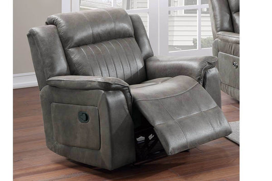 Contemporary Manual Motion Glider Recliner Chair 1pc Living Room Furniture Slate Blue Breathable Leatherette