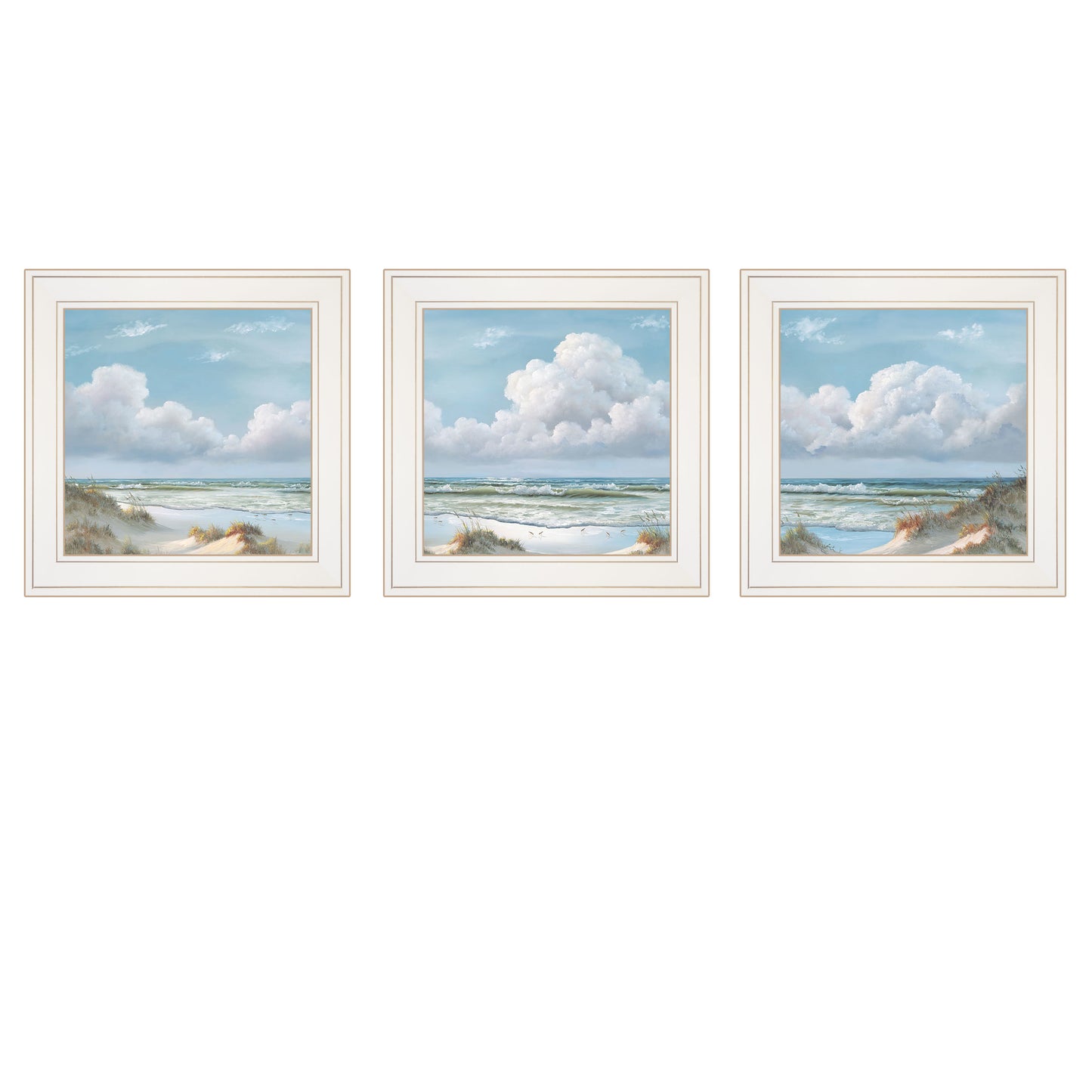 Trendy Decor 4U "Beautiful Day I,II, III" Framed Wall Art, Modern Home Decor 3 Piece Vignette for Living Room, Bedroom & Farmhouse Wall Decoration by Georgia Janisse