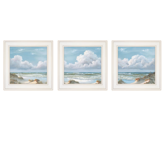 Trendy Decor 4U "Beautiful Day I,II, III" Framed Wall Art, Modern Home Decor 3 Piece Vignette for Living Room, Bedroom & Farmhouse Wall Decoration by Georgia Janisse