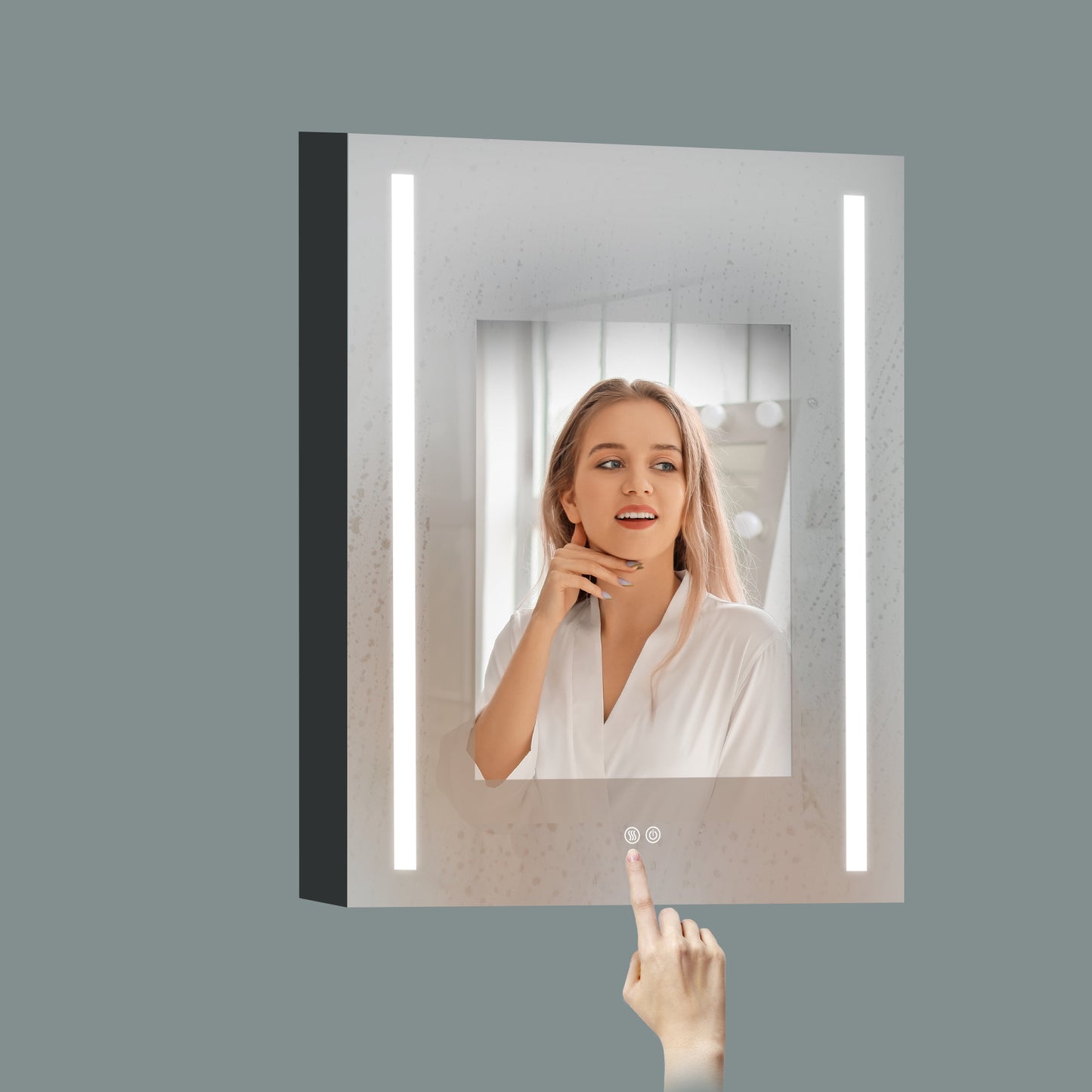 30x20 inch LED Bathroom Medicine Cabinet Surface Mounted Cabinets With Lighted Mirror