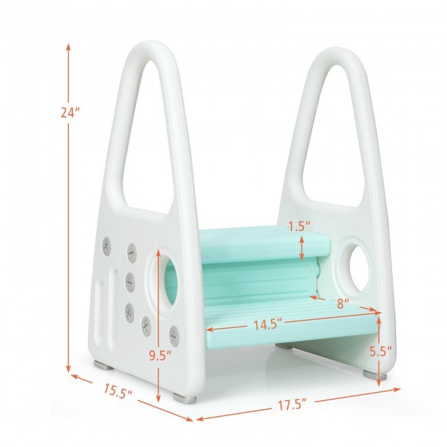 Kids Step Stool Learning Helper with Armrest for Kitchen Toilet Potty Training