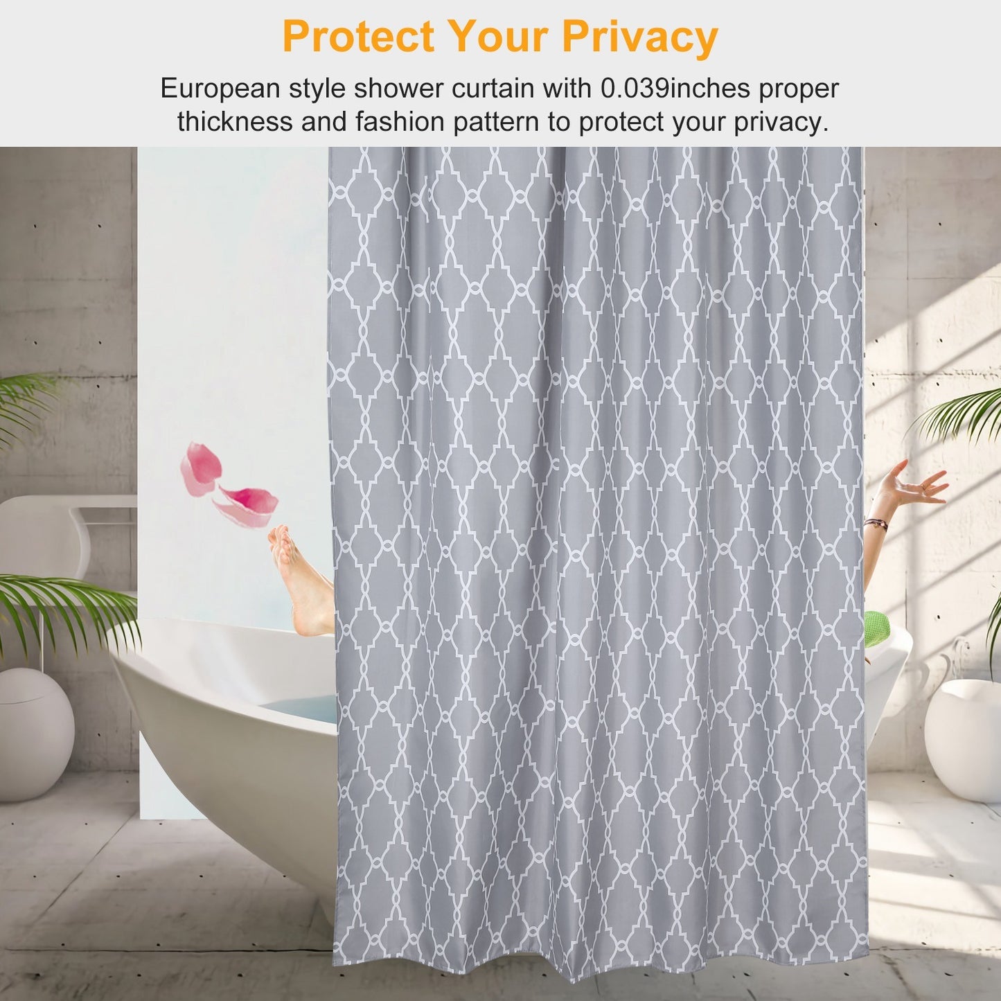 Shower Curtain Waterproof 70x70' Inches Bathroom Shower Drape Liner Print Polyester Fabric Bathroom Curtain