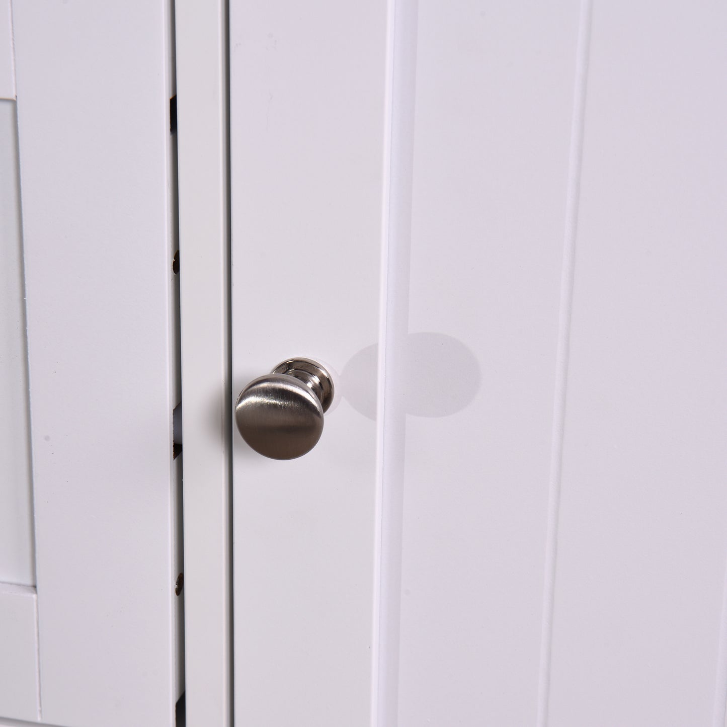 White Bathroom Storage Cabinet; Floor Cabinet with Adjustable Shelf and Drawers