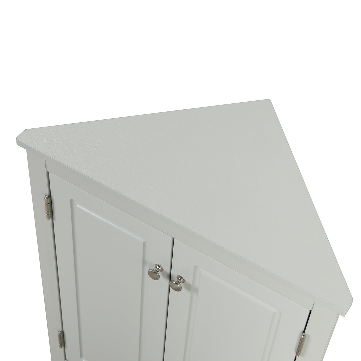 Triangle Bathroom Storage Cabinet with Adjustable Shelves;  Freestanding Floor Cabinet for Home Kitchen