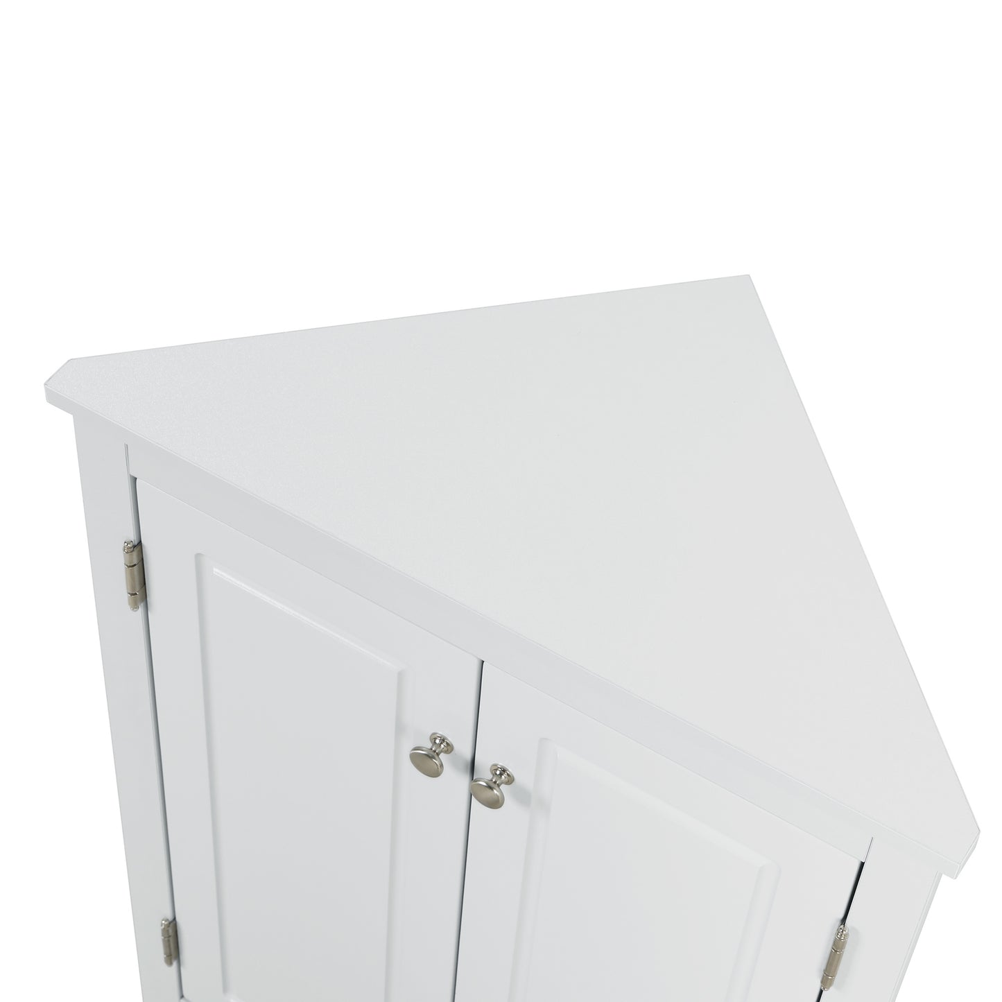 Triangle Bathroom Storage Cabinet with Adjustable Shelves;  Freestanding Floor Cabinet for Home Kitchen