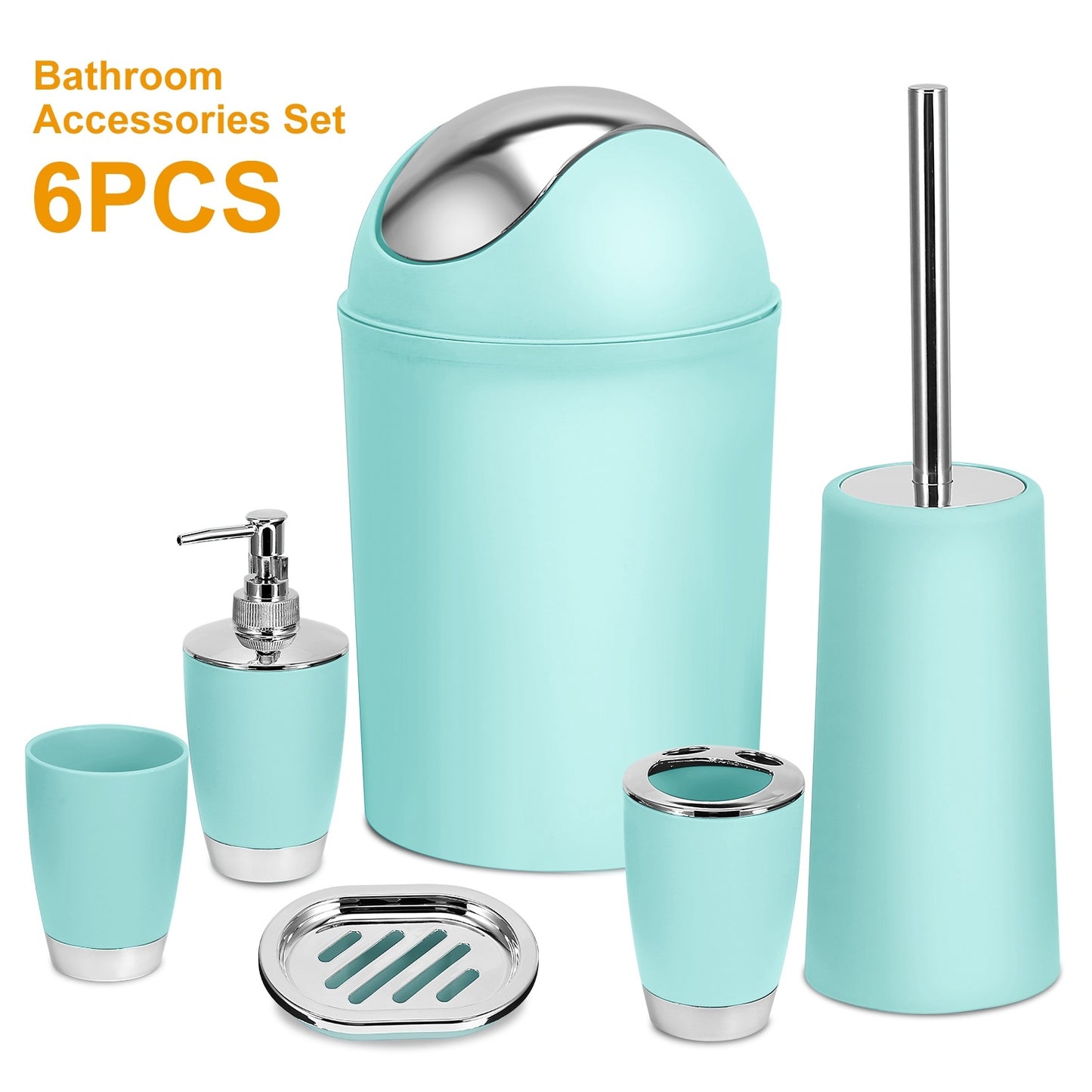 Bathroom Accessories Set 6 Pcs Bathroom Set Ensemble Complete Soap Dispenser Toothbrush Holder