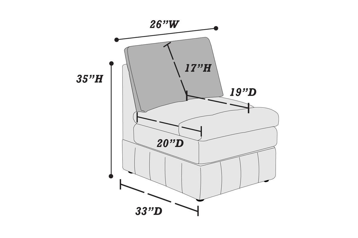 Contemporary 6pc Set Modular Sectional Set 2x One Arm Chair / Wedge 2x Armless Chairs 2x Ottomans Mink Morgan Fabric Plush Living Room Furniture