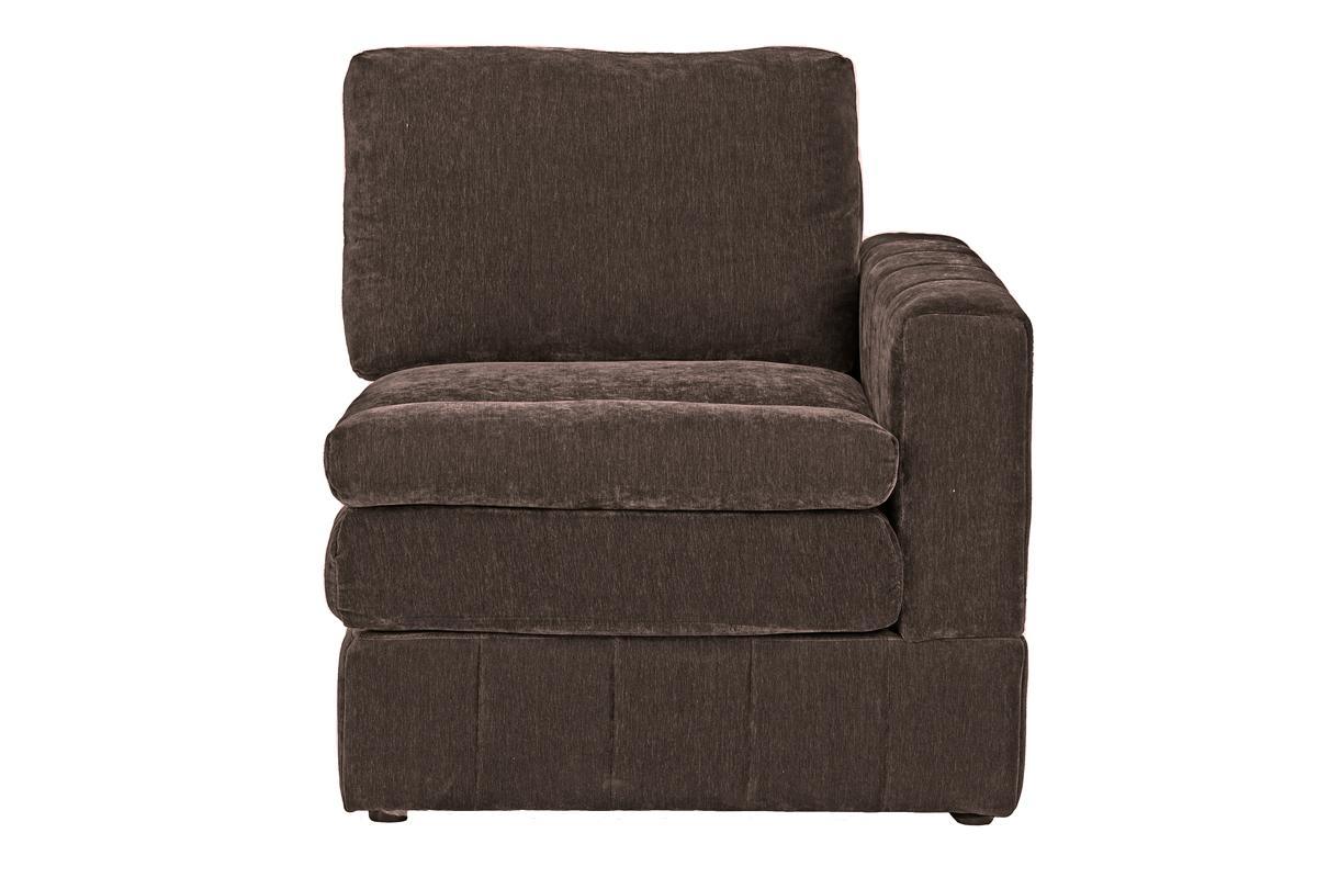 Contemporary 6pc Set Modular Sectional Set 2x One Arm Chair / Wedge 2x Armless Chairs 2x Ottomans Mink Morgan Fabric Plush Living Room Furniture