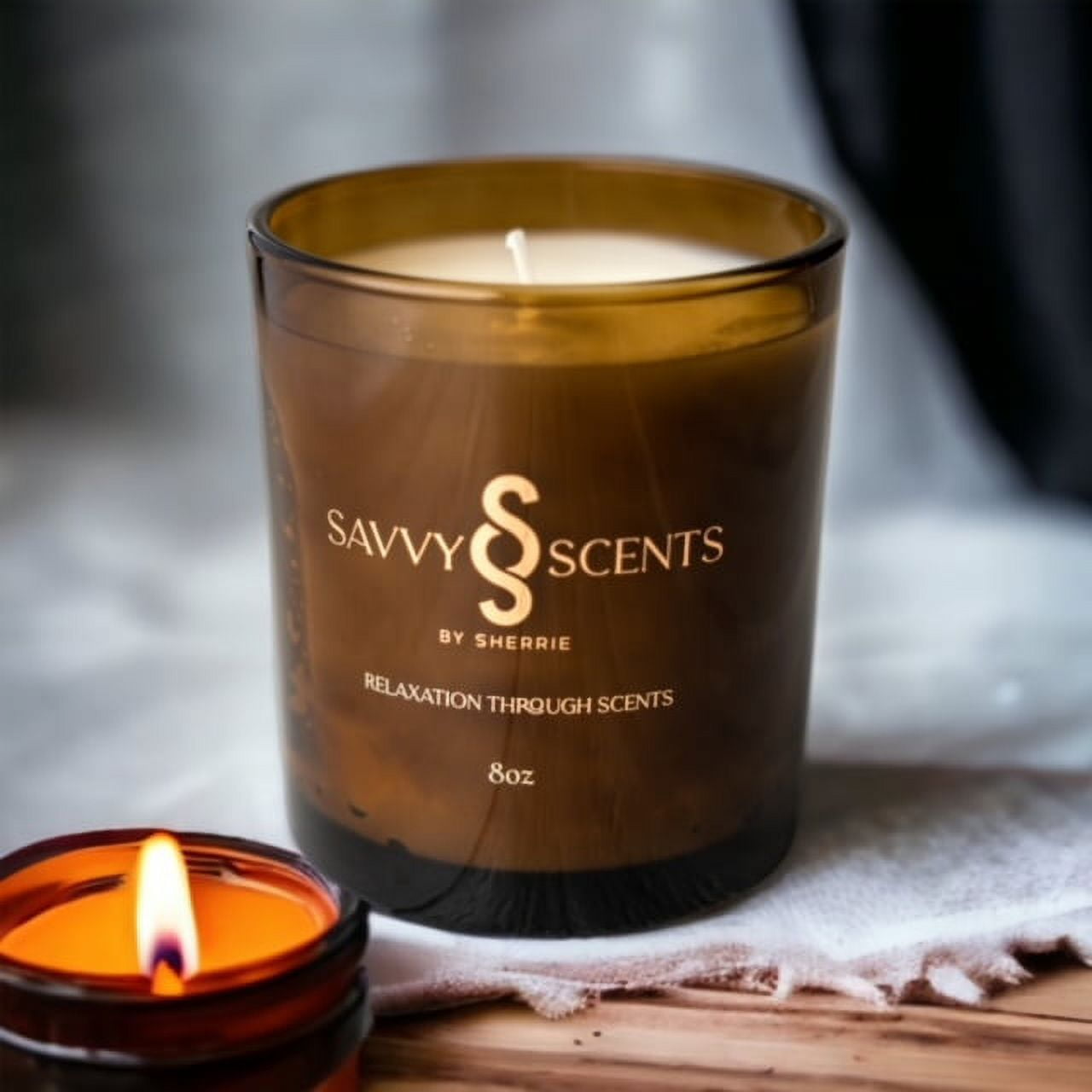 Savvy Scents by Sherrie, Fig & Cinnamon, Soy Blended Candle, Premium Aromatherapy, 8 ounces