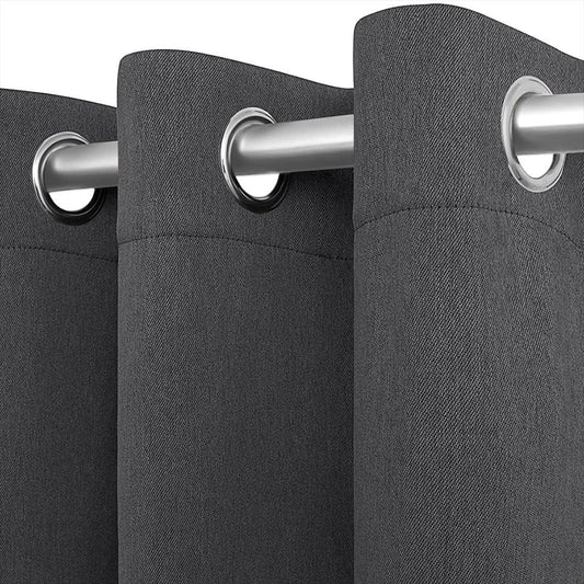 Blackout Curtains for Bedroom Pack of 2 Window Hanging Panels 52 x 84 inch Grey Blind Off Grommet Curtains Thick Black Out Window Screen No Light Drapes