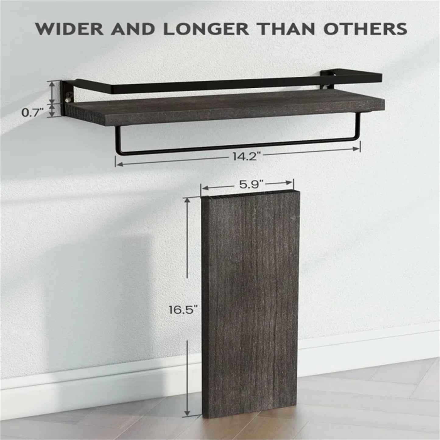 Bathroom Shelf with Towel Bar Set of 2