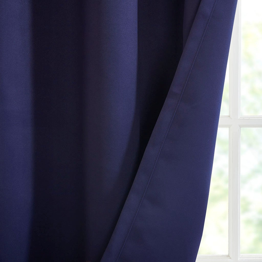 Solid Blackout Triple Weave Grommet Top Curtain Panel Pair