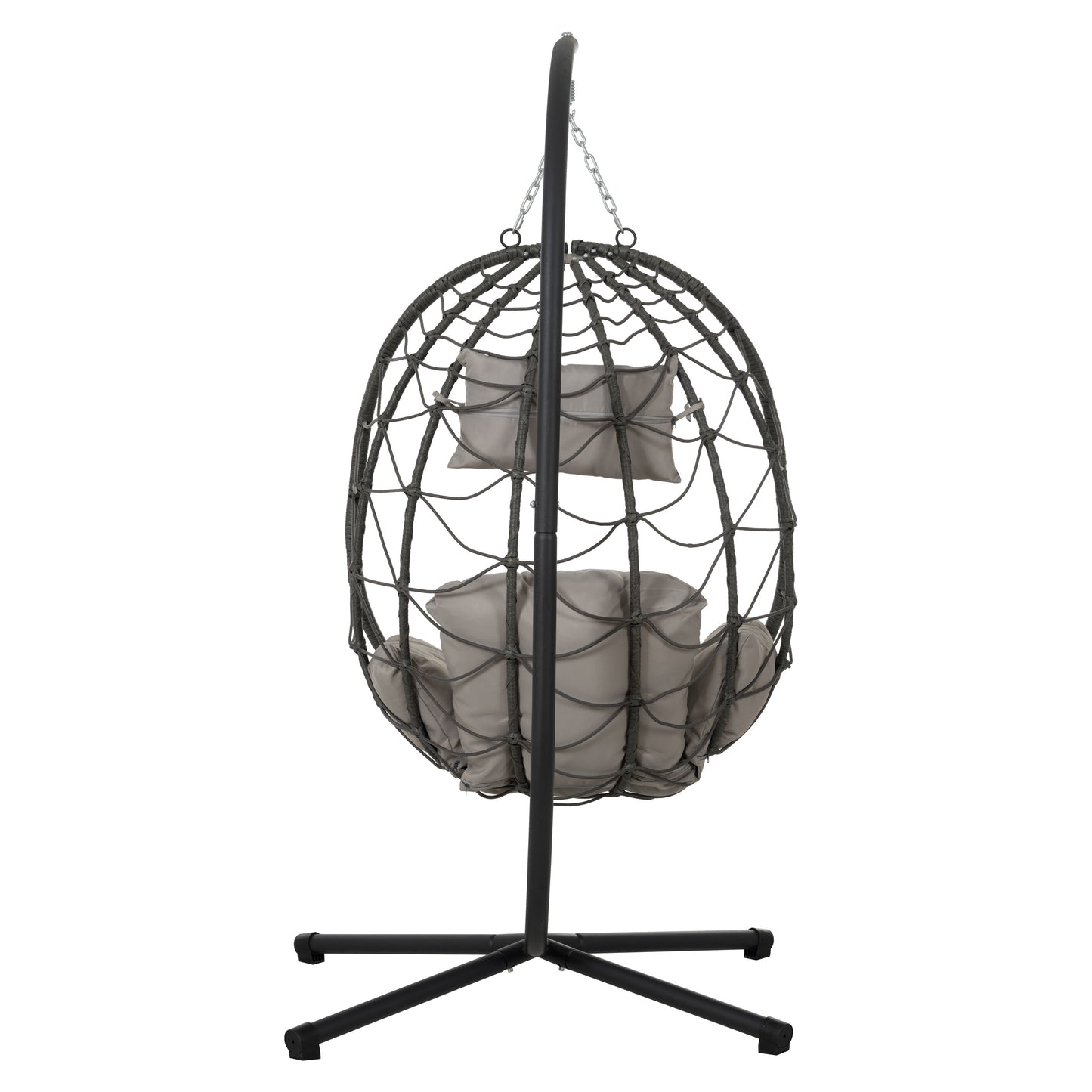 Egg Chair with Stand Indoor Outdoor Swing Chair Patio Wicker Hanging Egg Chair Hanging Basket Chair with Stand for Bedroom Living Room Balcony