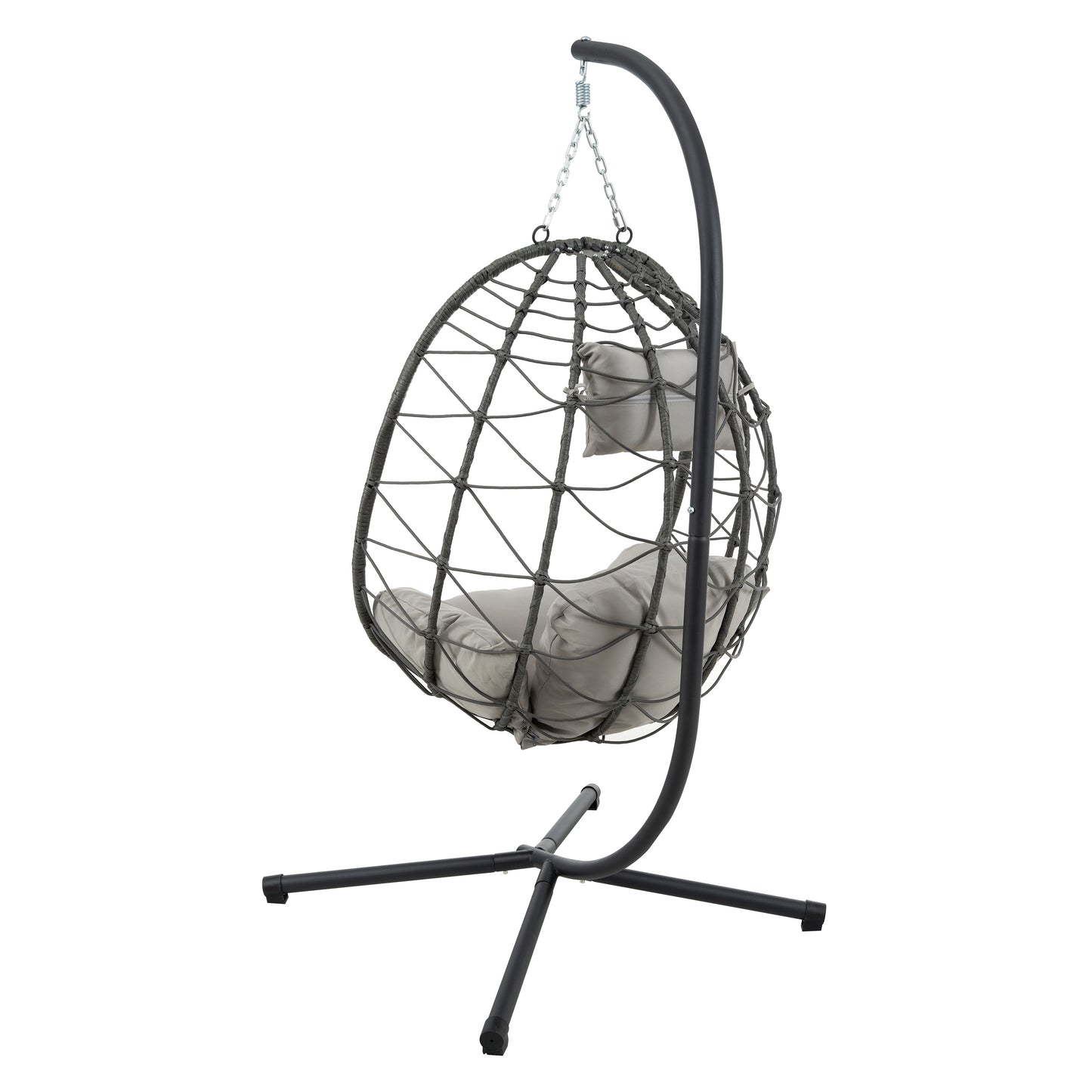 Egg Chair with Stand Indoor Outdoor Swing Chair Patio Wicker Hanging Egg Chair Hanging Basket Chair with Stand for Bedroom Living Room Balcony