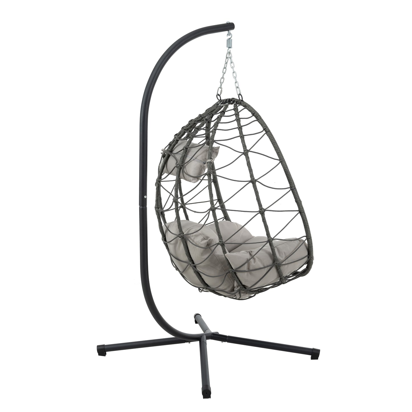 Egg Chair with Stand Indoor Outdoor Swing Chair Patio Wicker Hanging Egg Chair Hanging Basket Chair with Stand for Bedroom Living Room Balcony