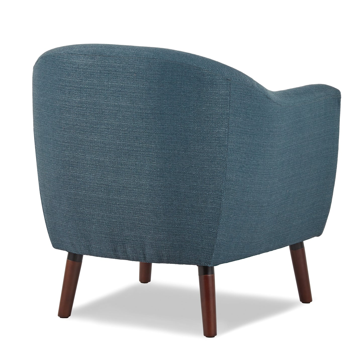 Blue Fabric Upholstered Accent Chair 1pc Espresso Finish Legs Button Tufted Solid Wood Furniture Living Room Chair