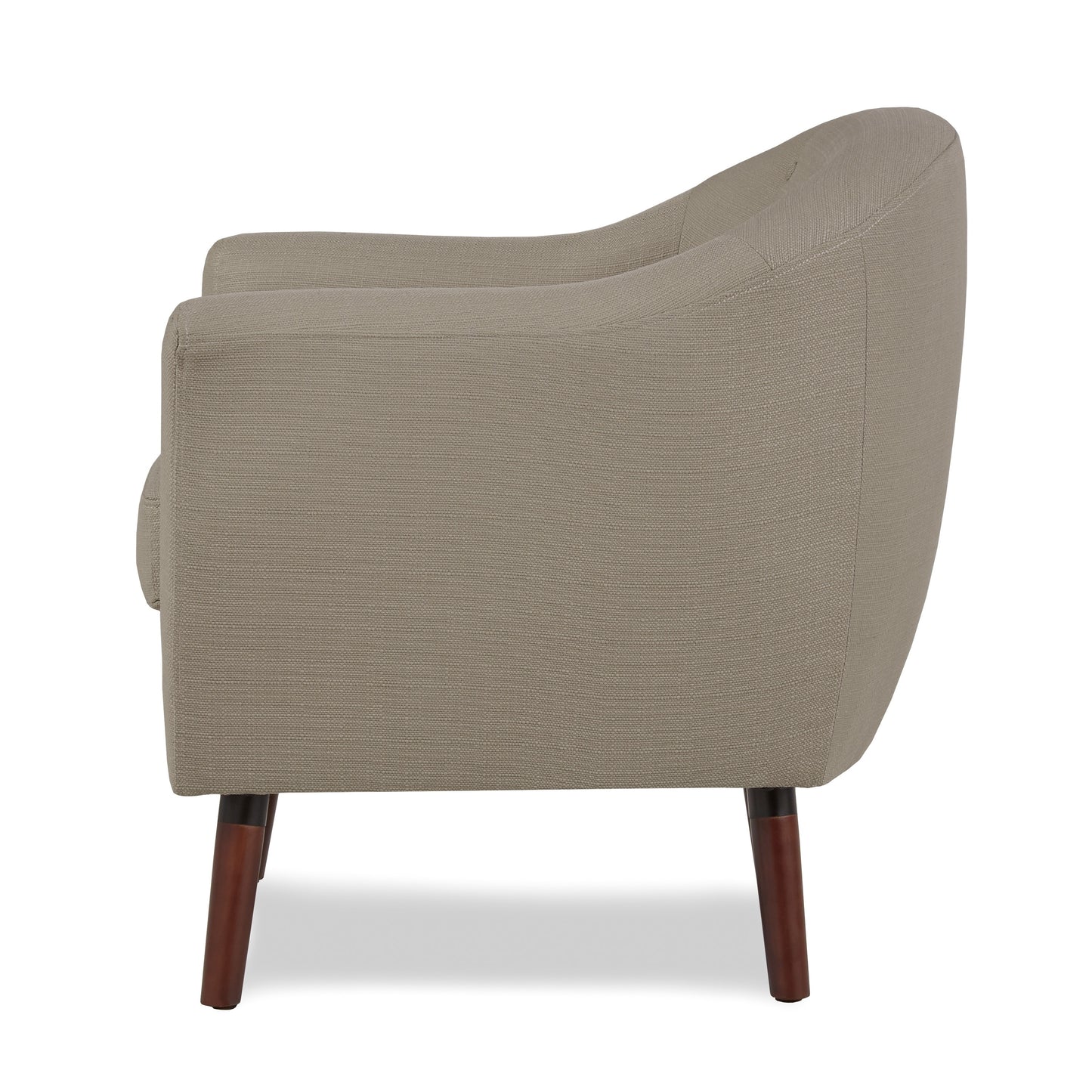 Beige Fabric Upholstered Accent Chair 1pc Espresso Finish Legs Button Tufted Solid Wood Furniture Living Room Chair