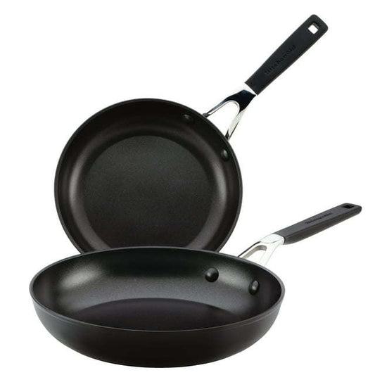 Hard Anodized 8.25 inch and 10 inch Nonstick Frying Pan Set, Onyx Black