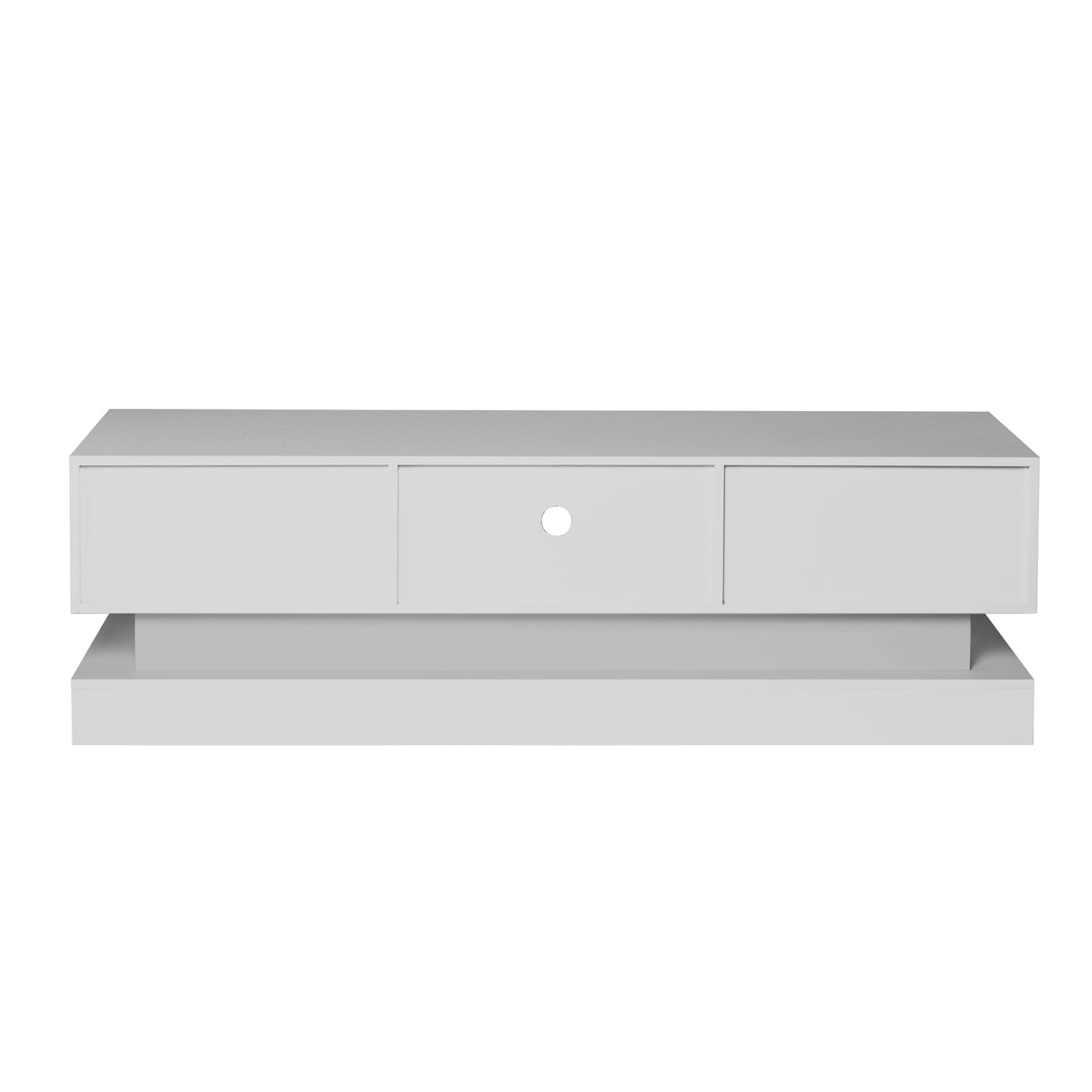 51.18inch WHITE morden TV Stand with LED Lights,high glossy front TV Cabinet,can be assembled in Lounge Room, Living Room or Bedroom,color:WHITE