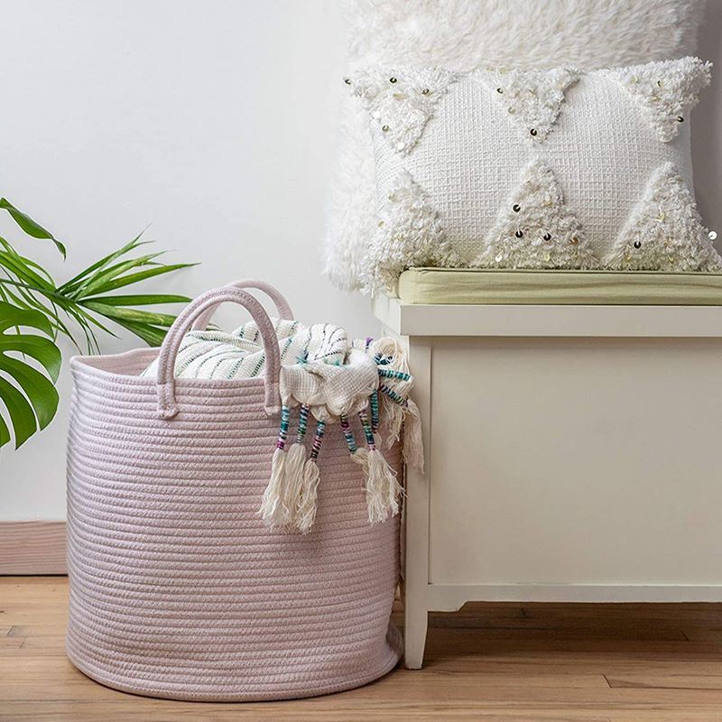 Large Storage Woven Baskets for Organizing Rope Cotton Decorative