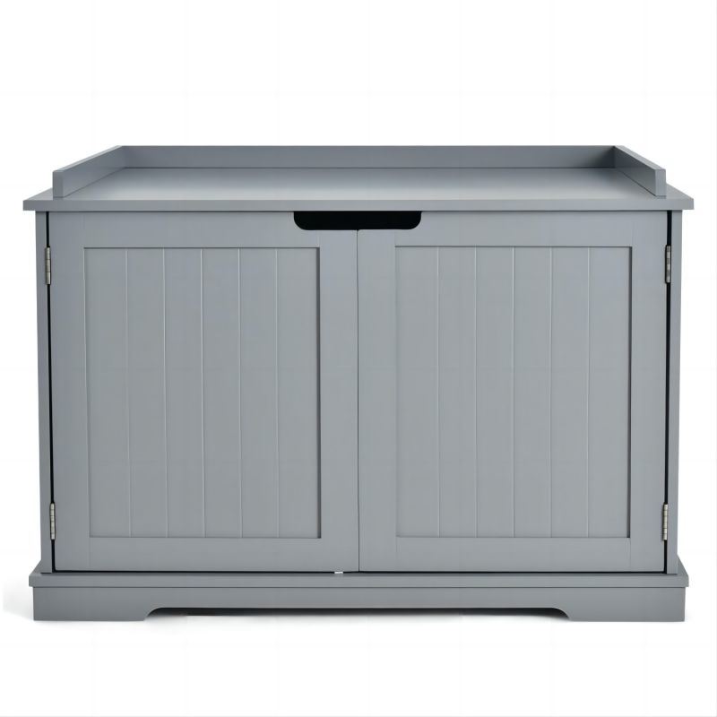 Cat Litter Box Enclosure with Double Doors for Large Cat and Kitty