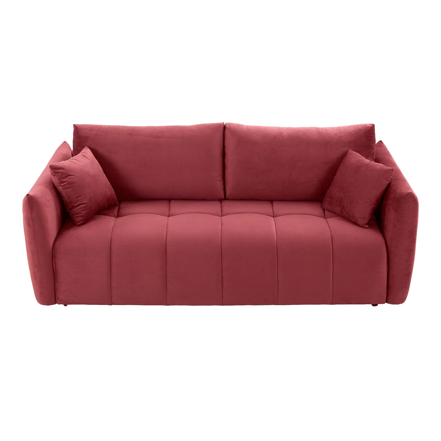 Sectional Sofa,3 seater sofa with 3 Pillows for Living Room,Velvet for bedroom, livingroom Wine Red