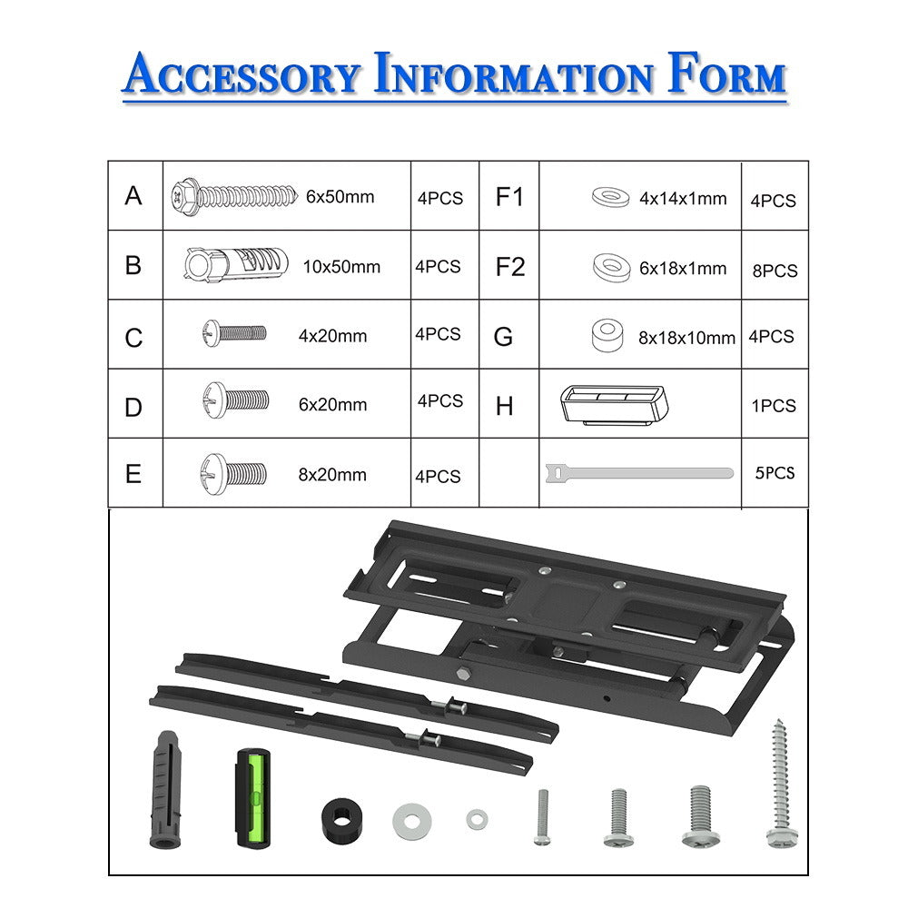 32-60 Inch Single Pendulum Large Base TV Stand Tmdd-102 Bearing 35Kg/Vese400*400/Upper And Lower-10~ 10°