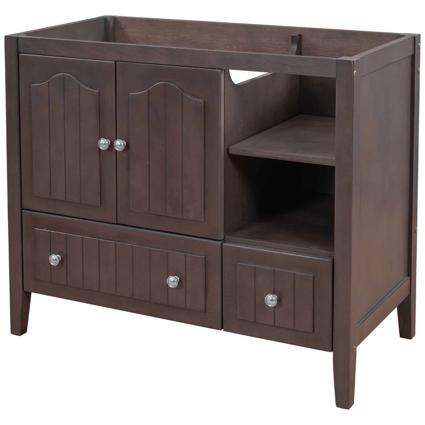 36" Bathroom Vanity Base Only;  Solid Wood Frame and MDF Boards